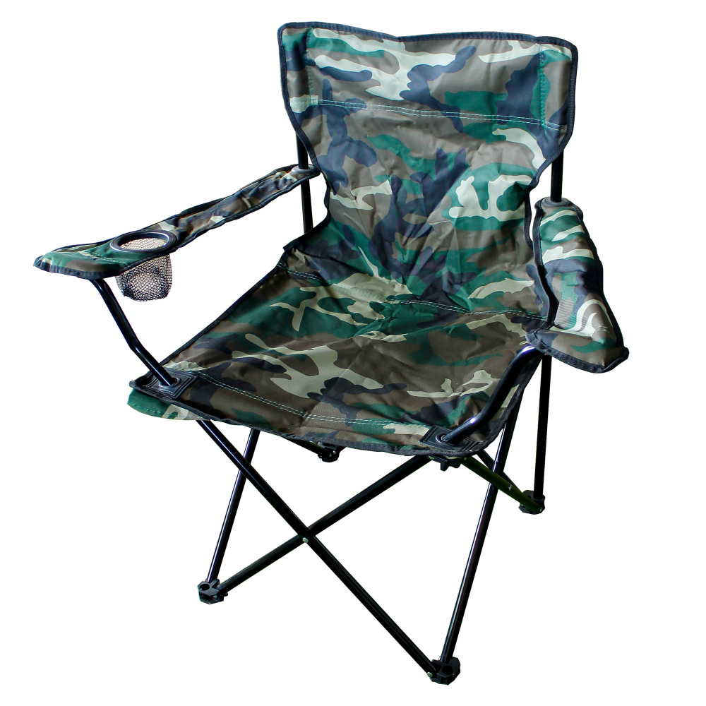 Rybářská židle s držákem nápoje včetně tašky maskáčová camouflage do 120 kg