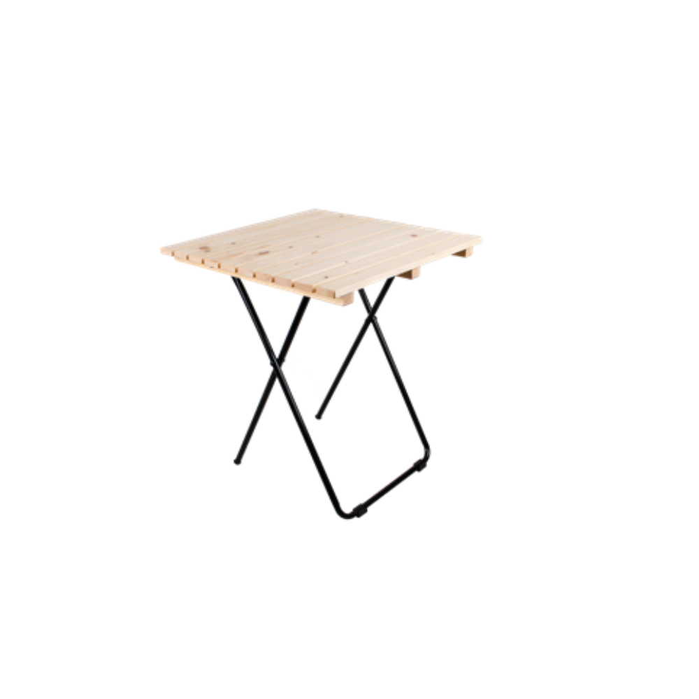 skládací stolek 45 x 45 cm kov dřevo natur