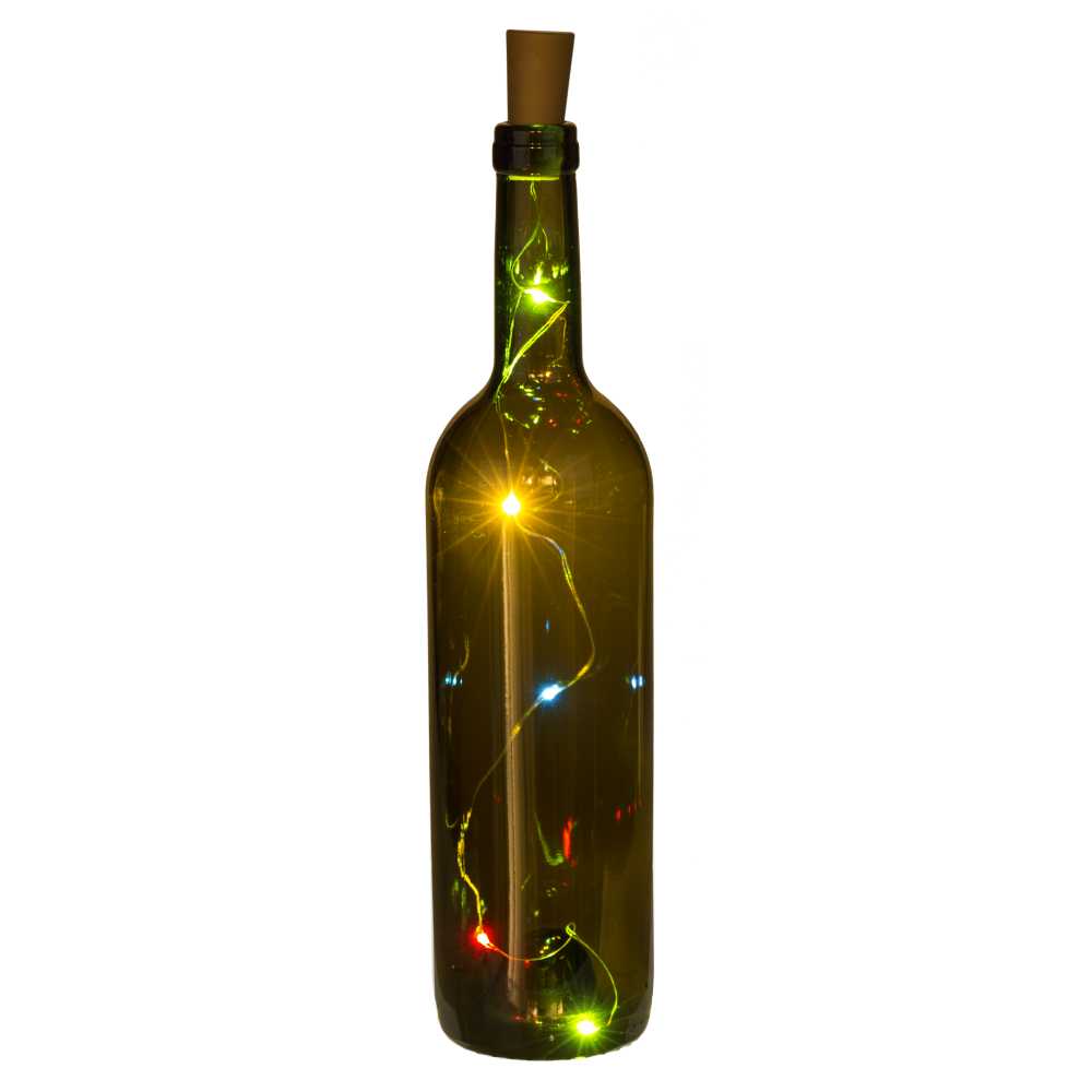 LED plastový korek špunt 5 x 2 cm do lahve s LED řetězem barevné světlo