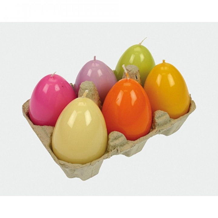 Barevné voskové svíčky velikonoční vejce 6 kusů mix barev