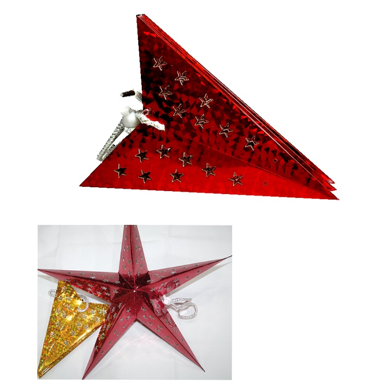 Hvězda skládací XL 45 x 45 cm x 15 cm k zavěšení červená